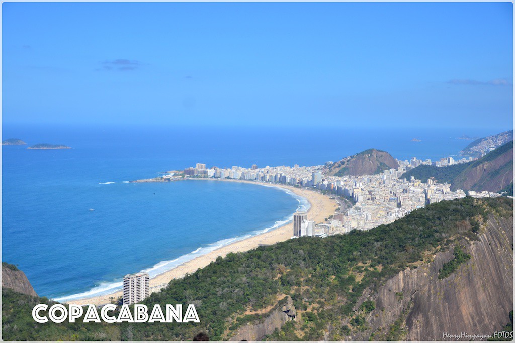 the Copacabana, photo taken from the Sugar Loaf Mountain
