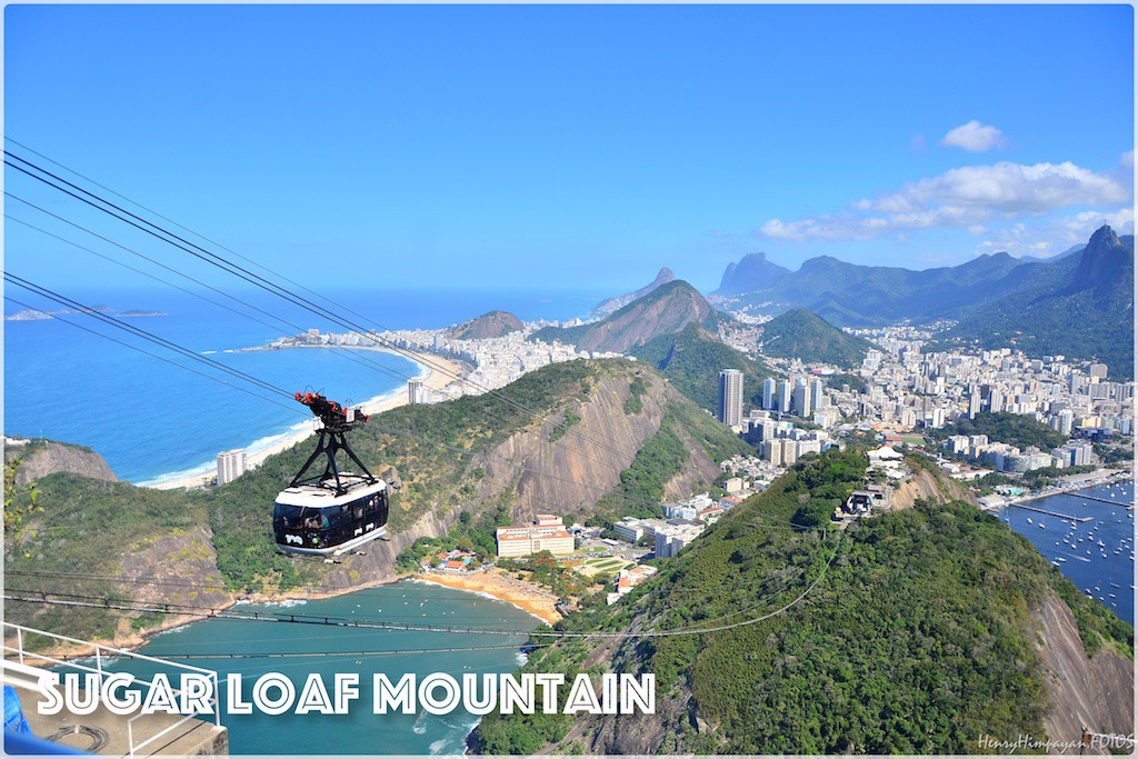 the cable car with Copacabana as background