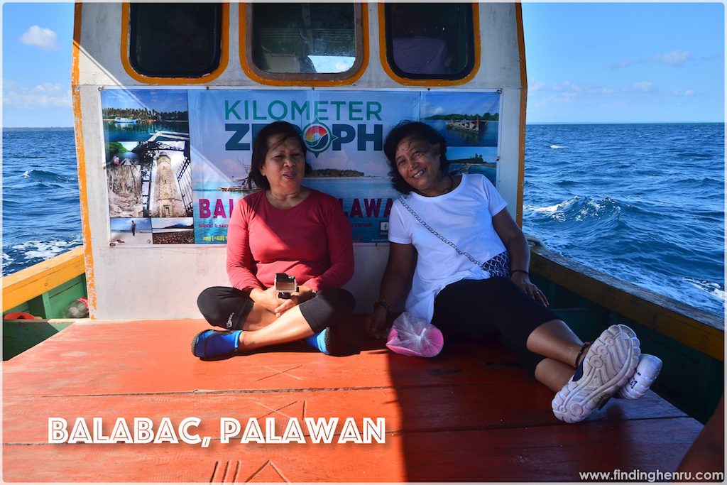 my mom and aunt enjoying the trip, while cruising Balabac waters