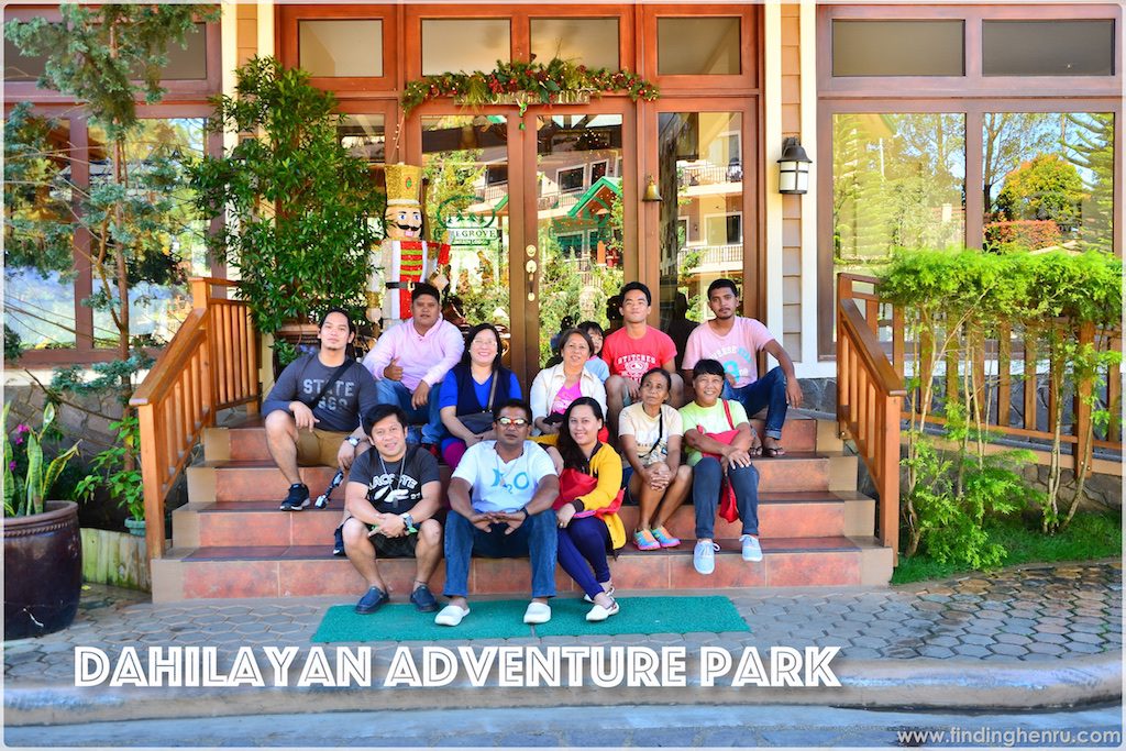 we all pose in front of the PineGroove Restaurant