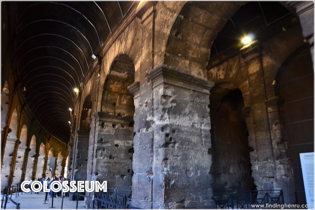 the pillars inside the colosseum