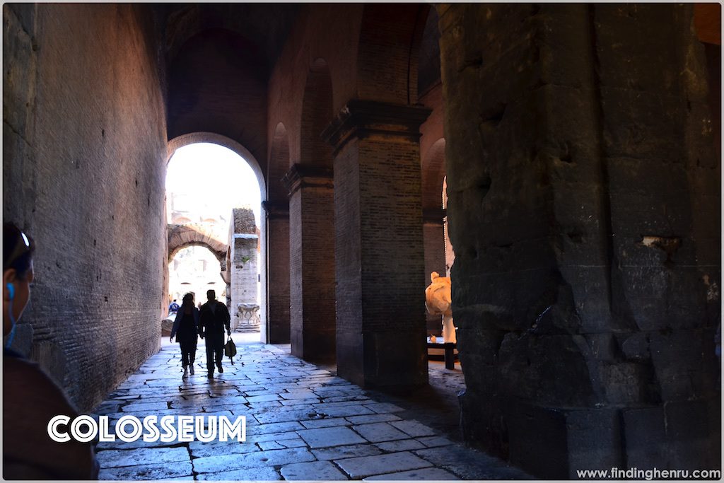 inside the hallway of the Colosseum