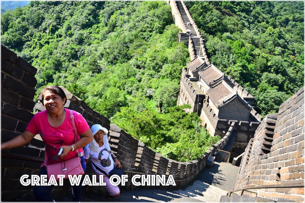 my mom and aunt, exhausted when climbing the steep stairs